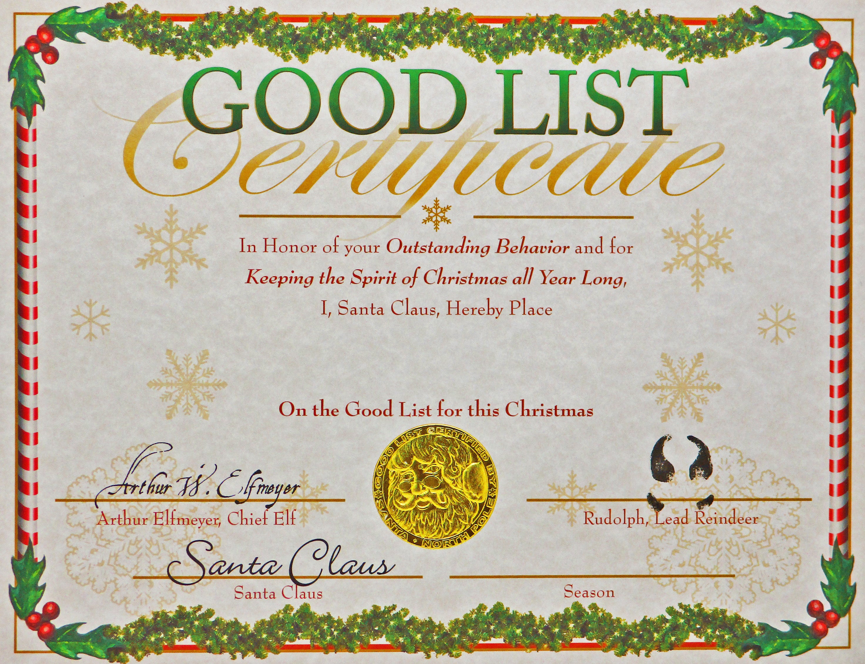 Good Behavior Awards Printable